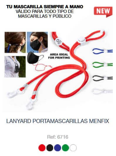 Portamascarillas personalizado - Lanyard PortaMacarillas MENFIX