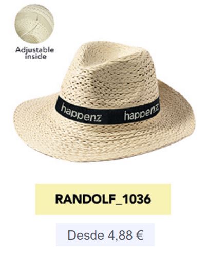 Sombreros personalizados baratos de paja y tela | Desde 0,59€ - Randolf 1