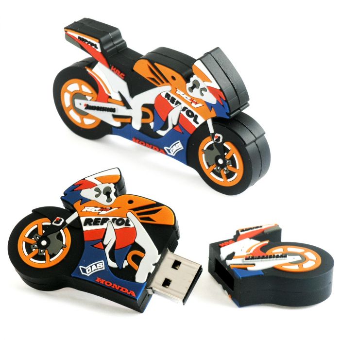 Memoria USB con forma de moto en 2D